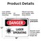 Signmission Radiation & Laser Sign, 12 in H x 18 in W, Plastic, Rectangle OS-2PACK-DS-P-1218-L-1412 - alternate 8